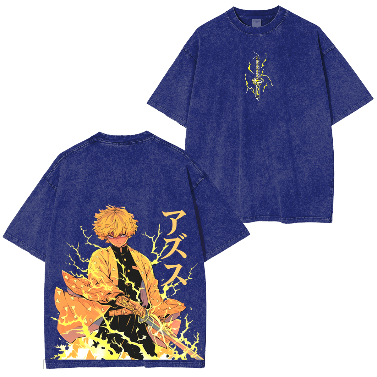 Zenitsu Agatsuma,Demon Slaye Anime Polera Unisex Lavada