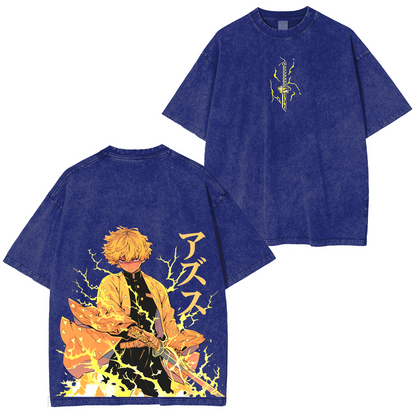 Zenitsu Agatsuma,Demon Slaye Anime Polera Unisex Lavada