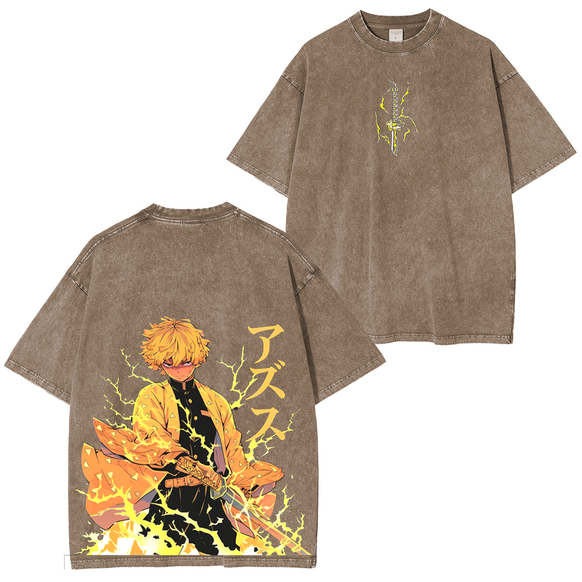 Zenitsu Agatsuma,Demon Slaye Anime Polera Unisex Lavada