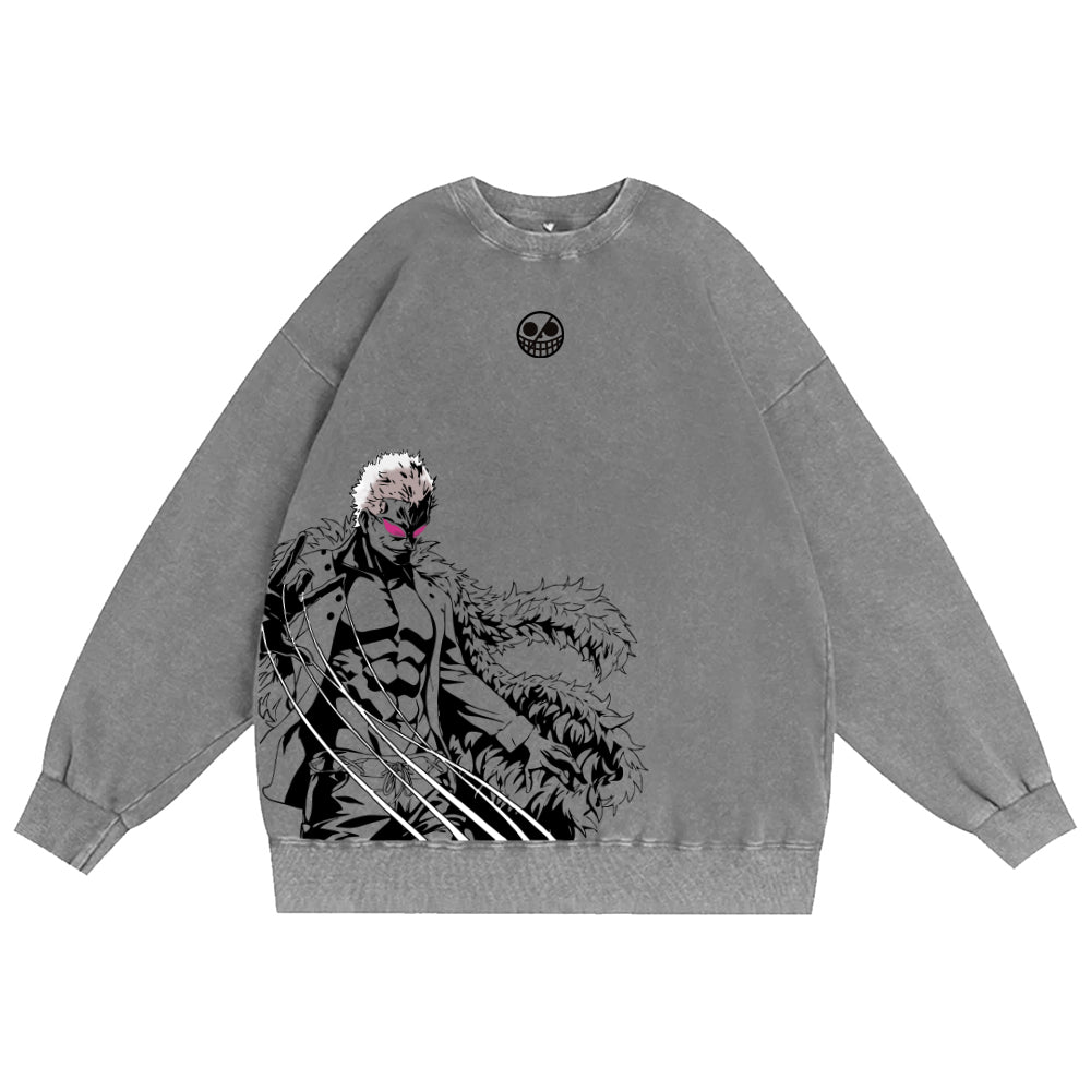 Zenitsu Demon Slayer Anime Unisex Washed Crewneck Sweatshirt