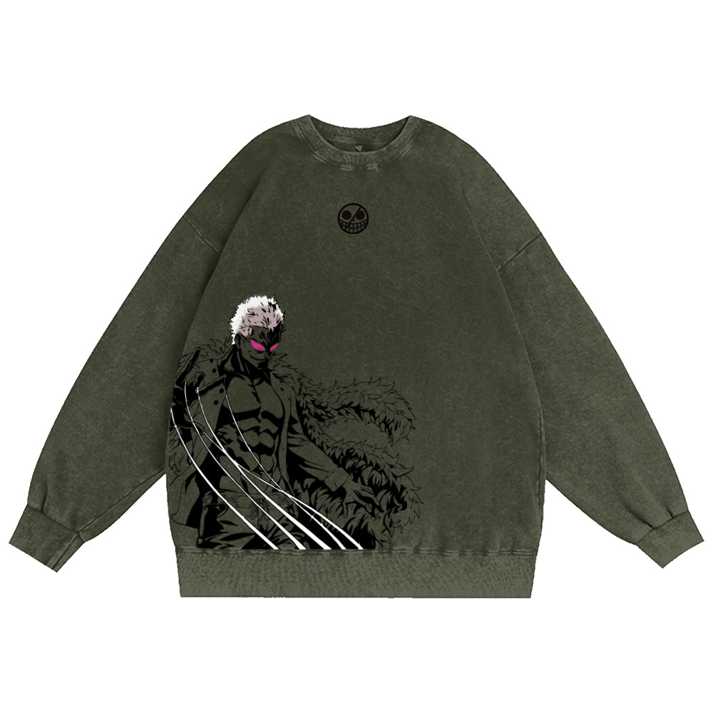 Zenitsu Demon Slayer Anime Unisex Washed Crewneck Sweatshirt
