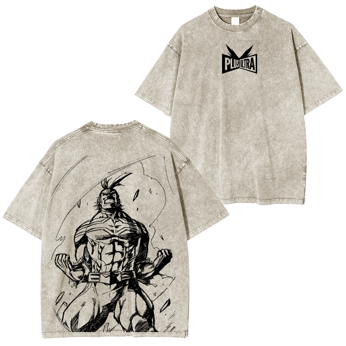 Retro Vintage Limited All might Plus Ultra - My Hero Academia Anime Polera Unisex Lavada