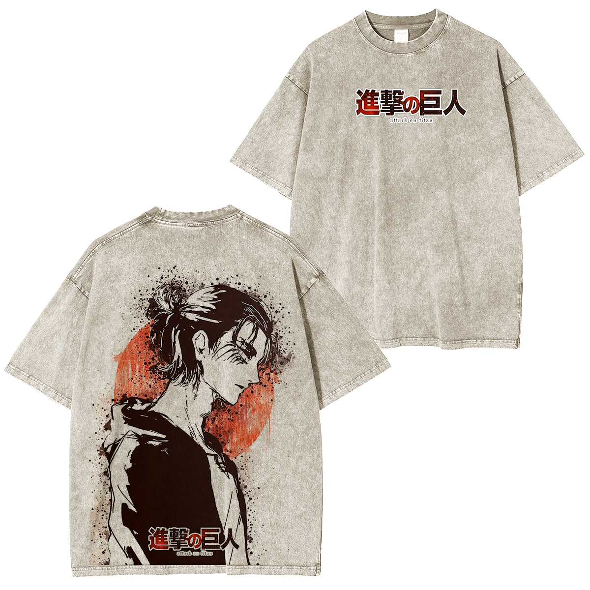 Attack On Titan Eren Anime Polera Unisex Lavada