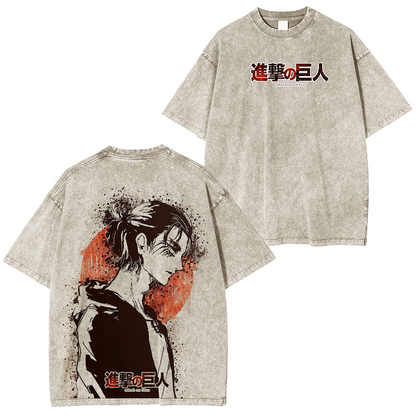 Attack On Titan Eren Anime Polera Unisex Lavada