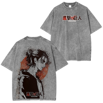 Attack On Titan Eren Anime Polera Unisex Lavada