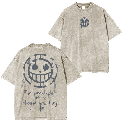 One Piece Anime Polera Unisex Lavada