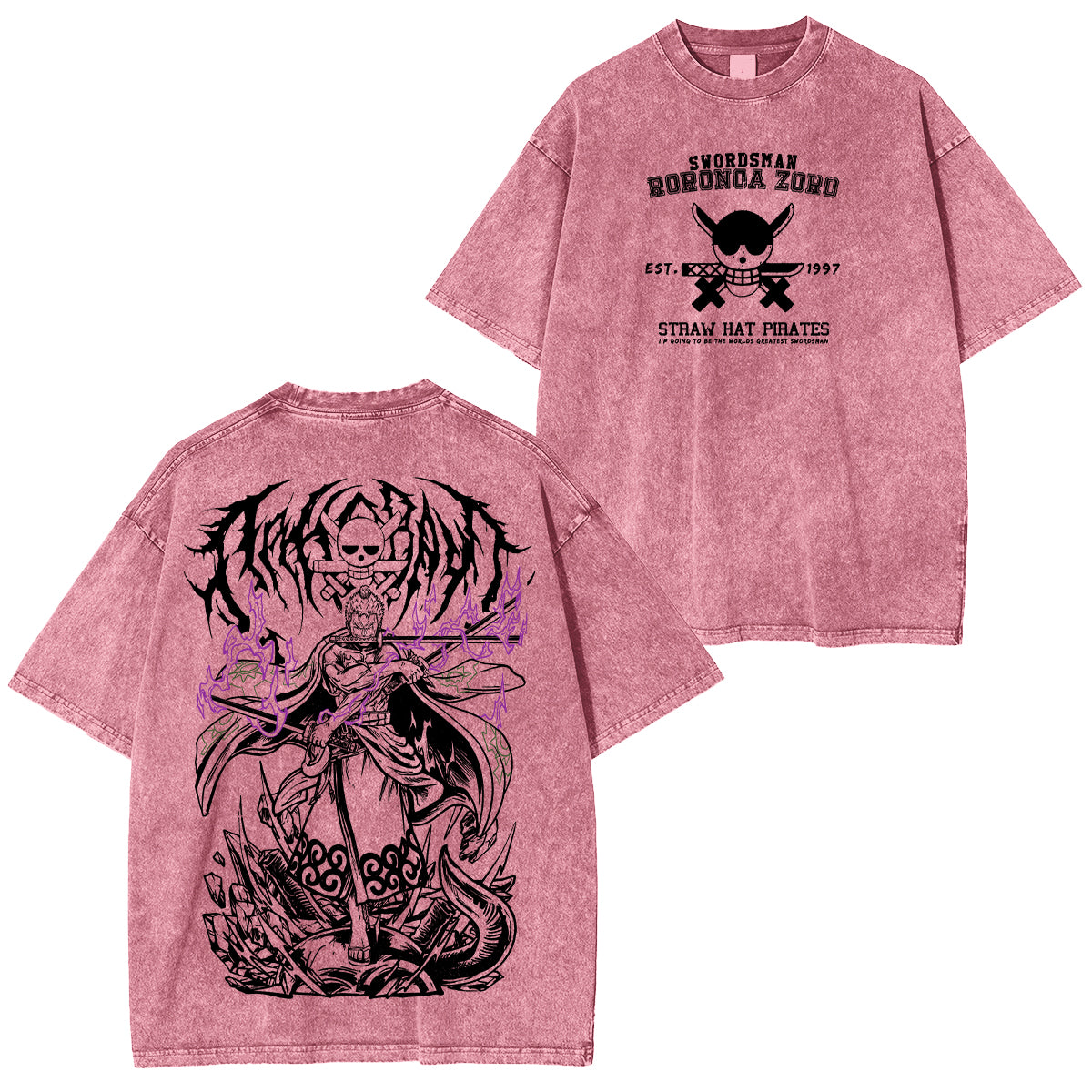 Roronoa Zoro One Piece Anime Unisex Washed T-Shirt/HOODIE