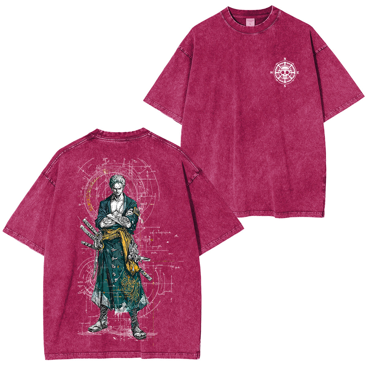 Zoro One Piece Unisex Washed T-Shirt