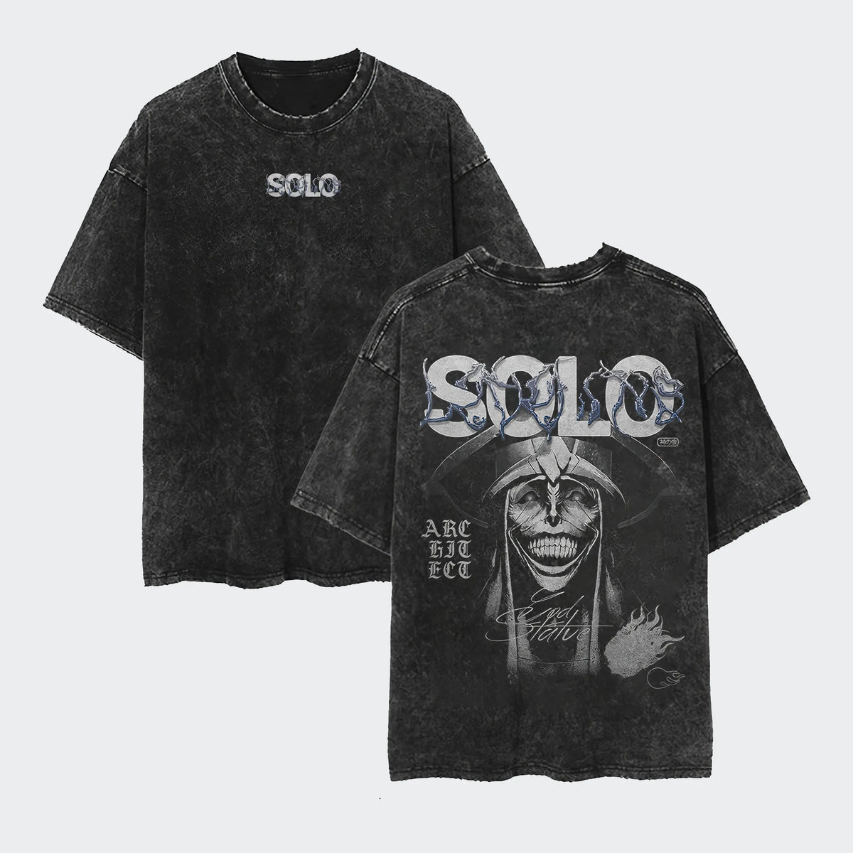 Solo Leveling Printed Polera Unisex Lavada