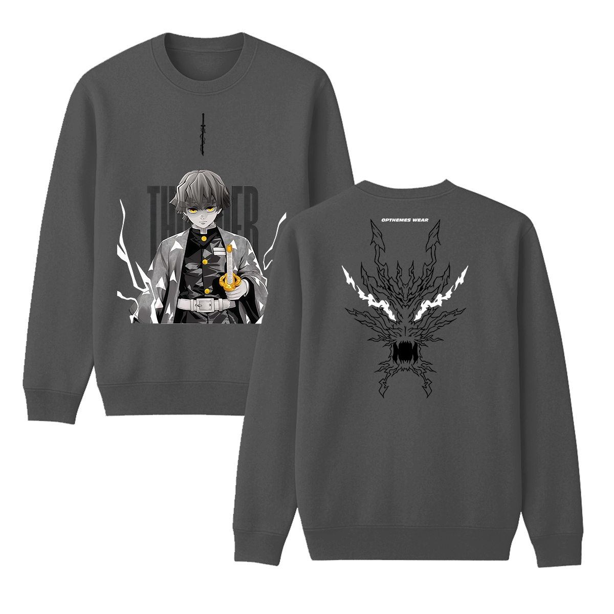 Zenitsu Demon Slayer Anime Unisex Crewneck Sweatshirt