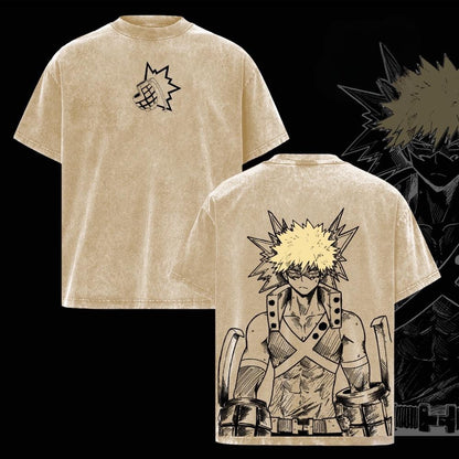 Katsuki Bakugo My Hero Academia Polera Lavada Vintage