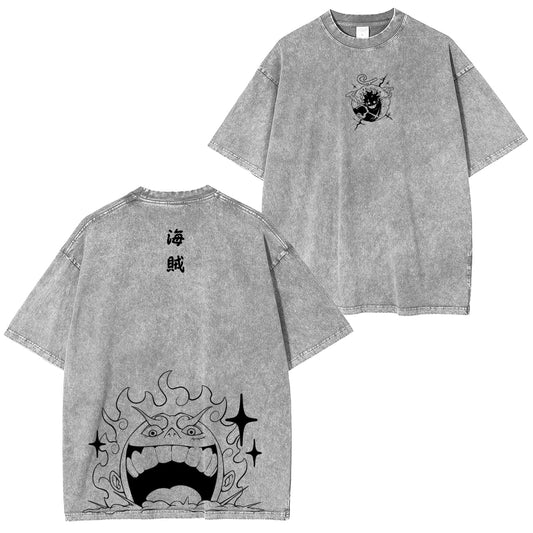 Luffy, One Piece Vintage Unisex Washed T-shirt/Crewneck/Hoodie