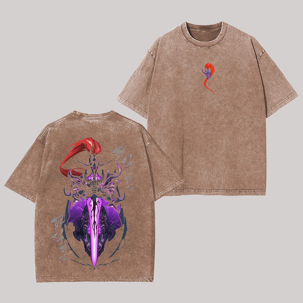 Solo Leveling Printed Polera Unisex Lavada