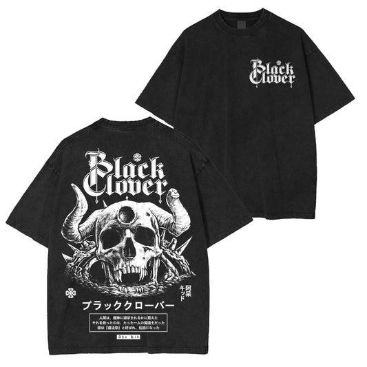 Black Clover Polera Oversize Lavada Vintage
