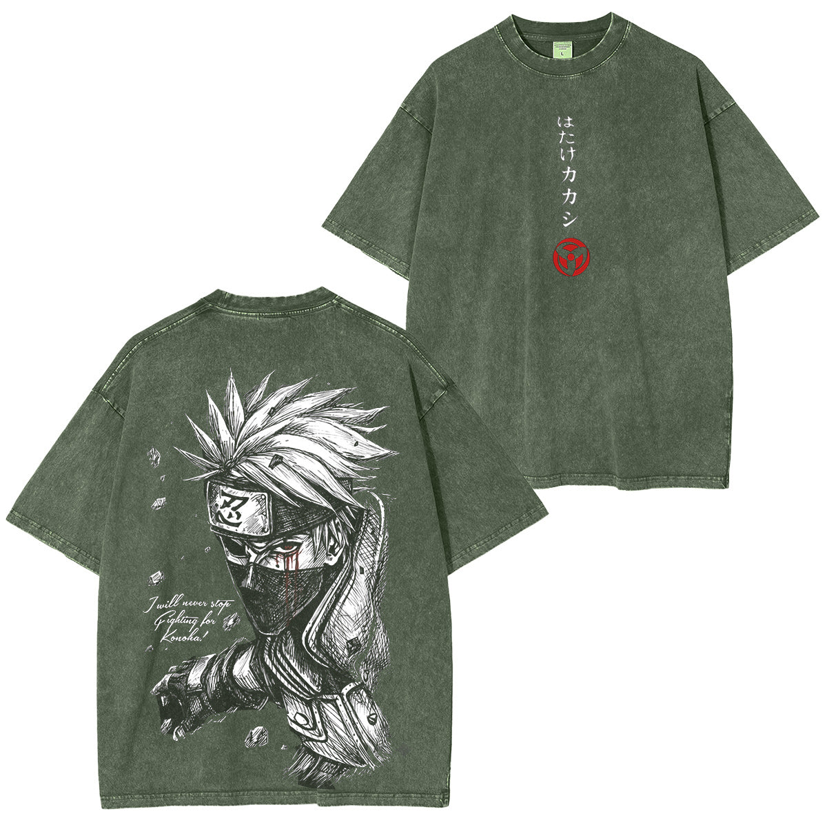 Naruto: Kakashi Polera Lavada Vintage