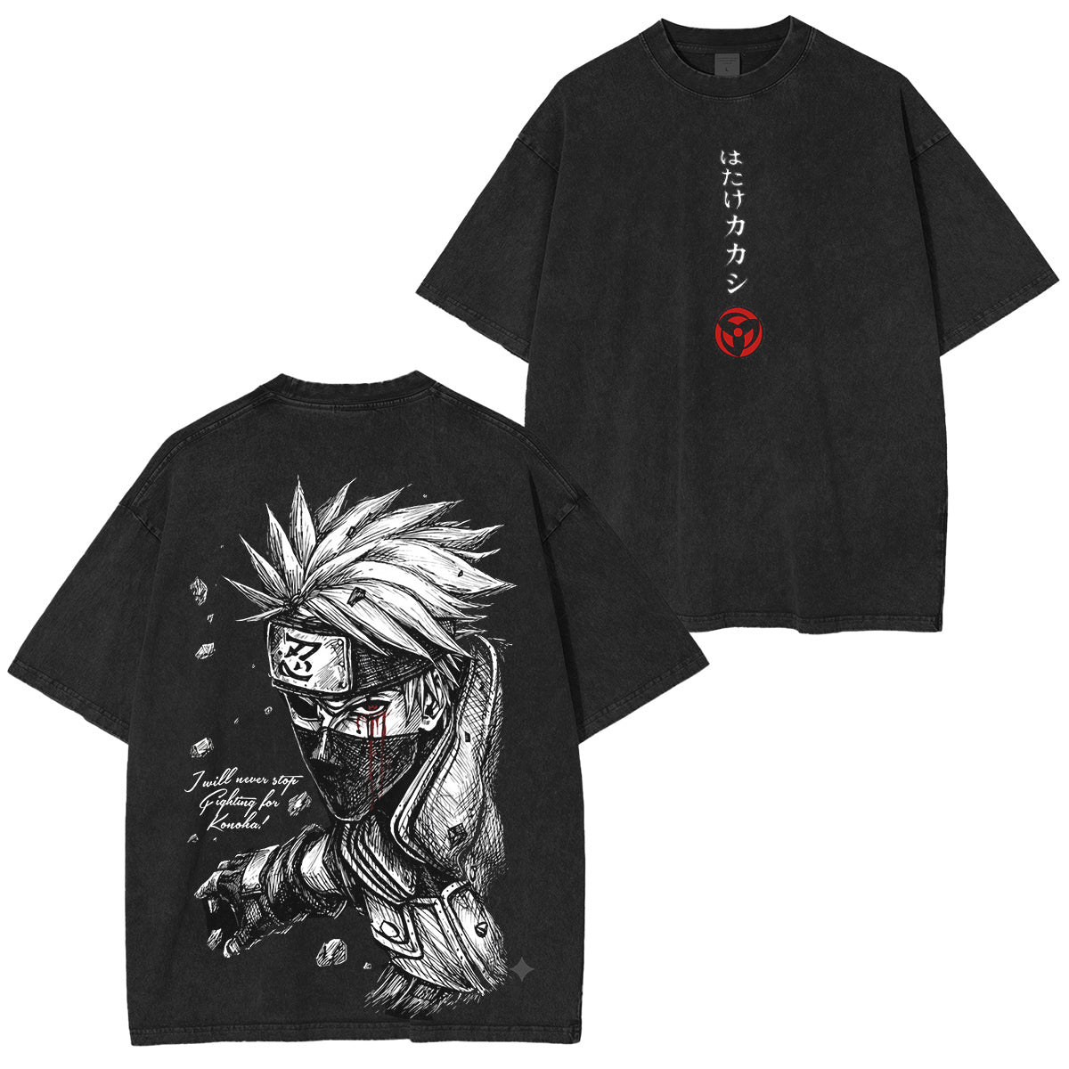 Naruto: Kakashi Polera Lavada Vintage