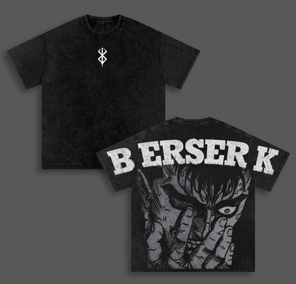 Berserk Guts Black Swordsman Polera Lavada Vintage