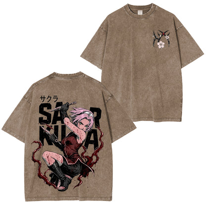 Naruto Sakura Haruno Anime Polera Lavada