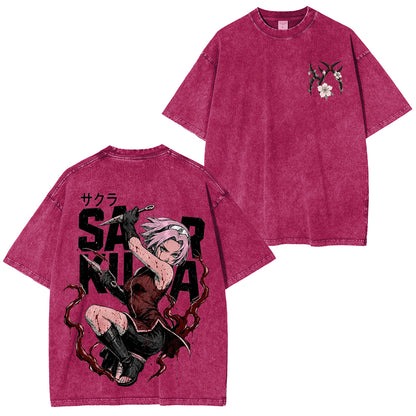 Naruto Sakura Haruno Anime Polera Lavada