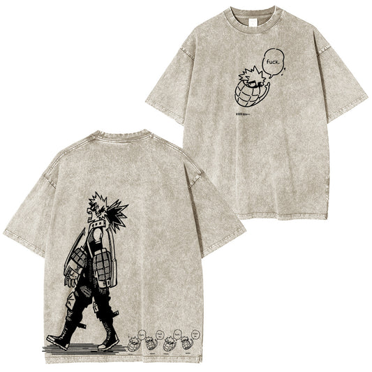 My Hero Academia Polera Lavada Vintage