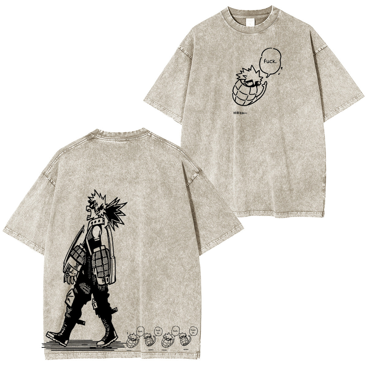 My Hero Academia Polera Lavada Vintage
