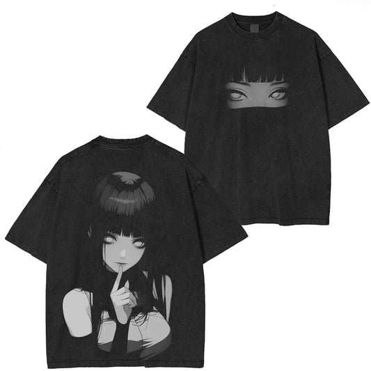Naruto: Hinata Hyuga Polera Lavada Vintage