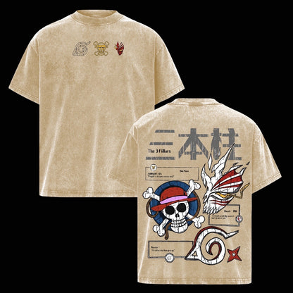 Bleach,One piece, Naruto AnimeWashed Polera