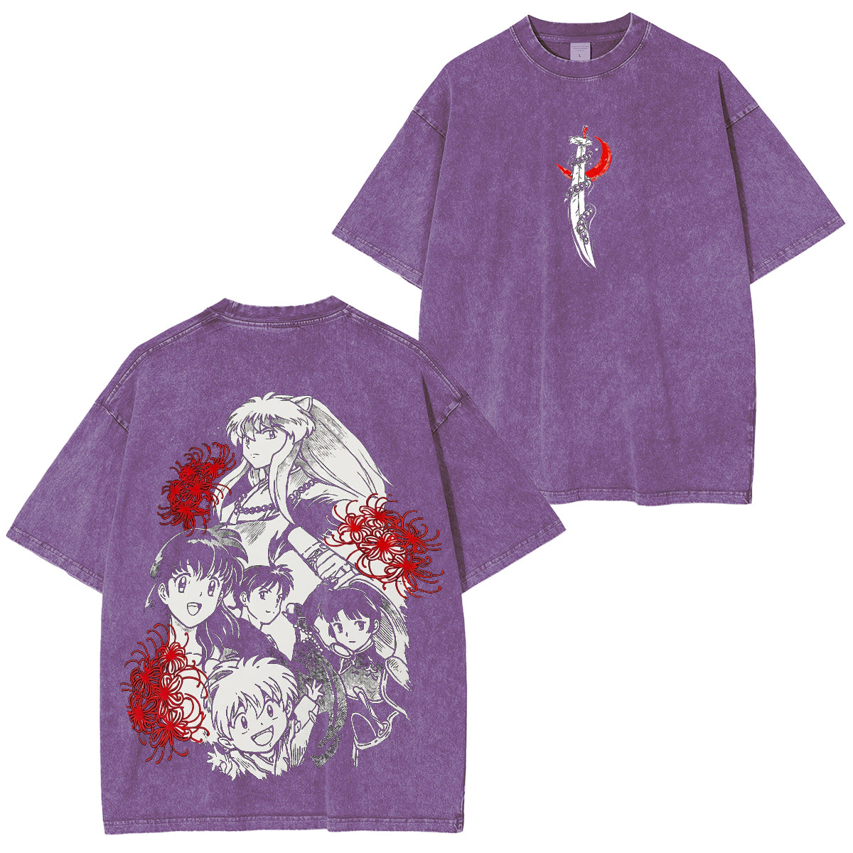 Inuyasha Vintage Polera Unisex Lavada