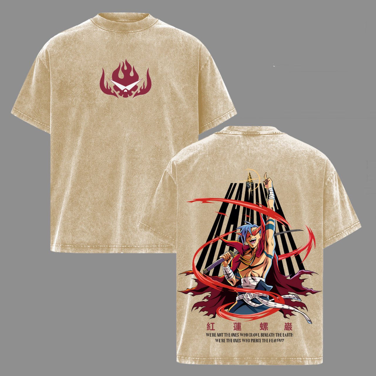 Tengen Toppa Gurren Lagann Washed T-shirt/Crewneck/Hoodie