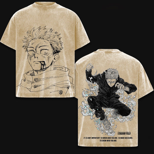 Yuji Itadori jujutsu Kaisen Washed T-shirt/Crewneck/Hoodie