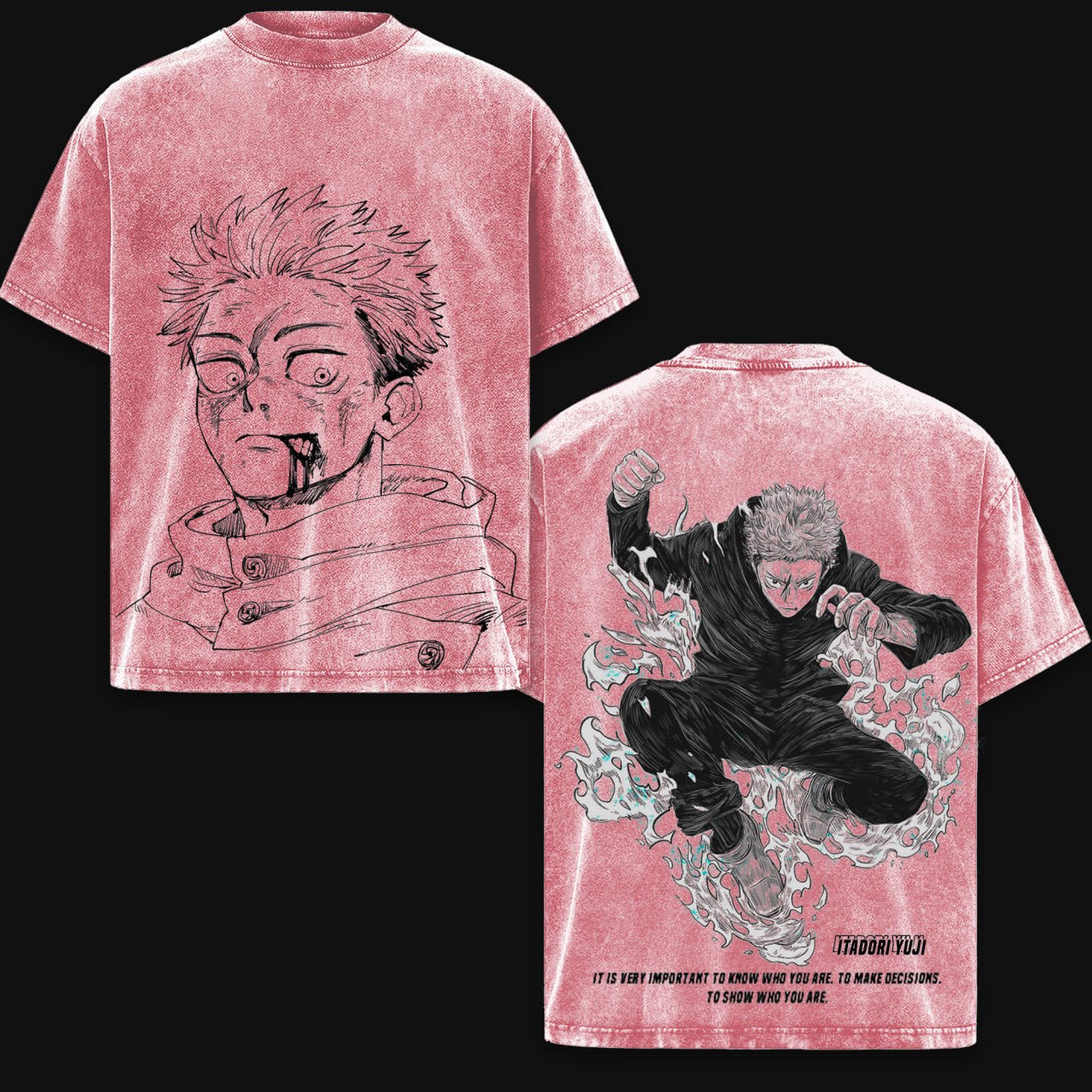 Yuji Itadori jujutsu Kaisen Washed T-shirt/Crewneck/Hoodie