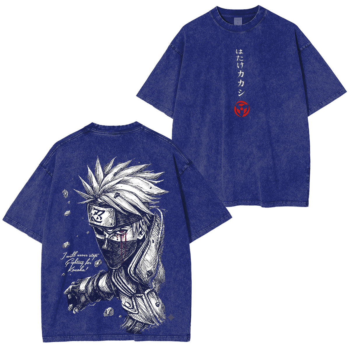 Naruto: Kakashi Polera Lavada Vintage